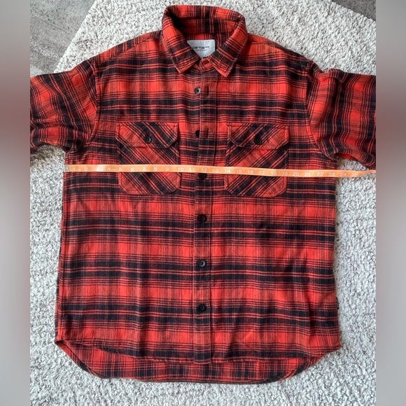 Carhartt WIP Krenz Long Sleeve Shirt in Brick, Small - Picture 9 of 11